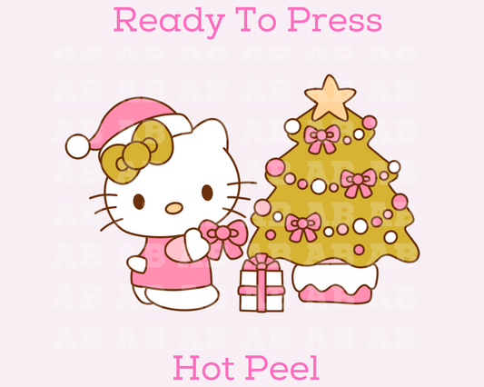 Hello Kitty Tree Christmas DTF TRANSFER