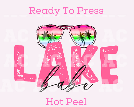 Pink Lake Babe DTF TRANSFER or UV DTF STICKER