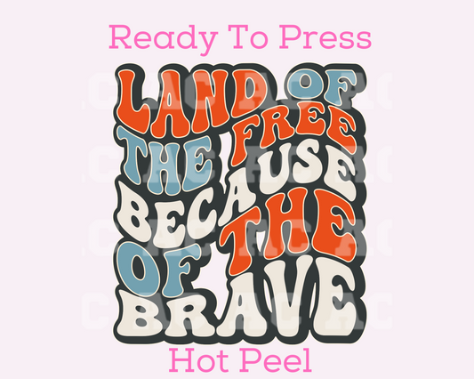 Land Of The Free DTF TRANSFER or UV DTF STICKER