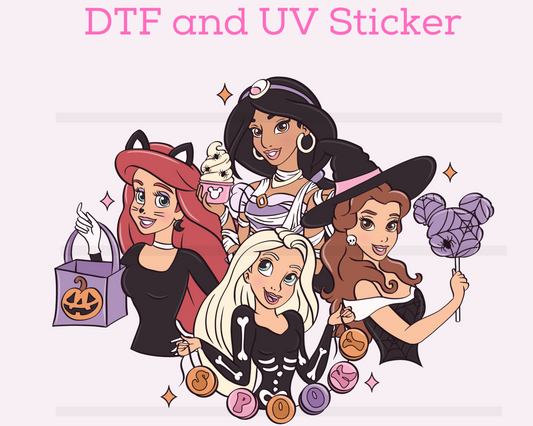 Magical Halloween Princess DTF TRANSFER or UV DTF STICKER