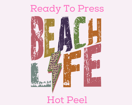 Beach Life Summer DTF TRANSFER or UV DTF STICKER
