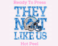 Lions They Not Like Us (Faux Embroidery) (Faux Sequins) Football DTF TRANSFER