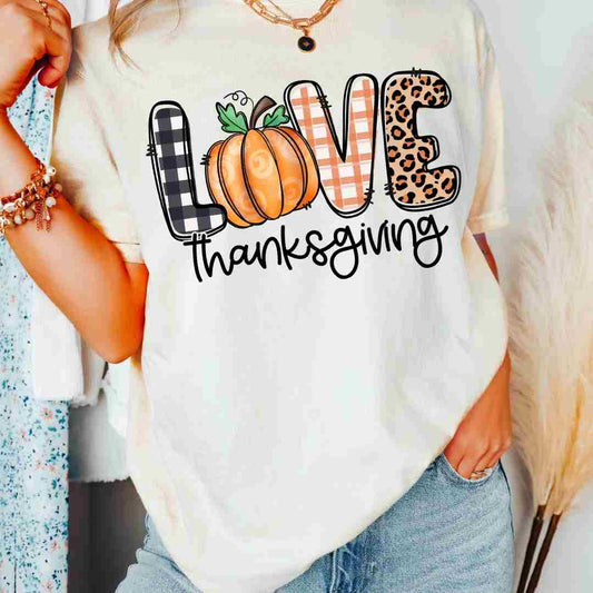 Thanksgiving Love DTF TRANSFER or UV DTF STICKER DECAL