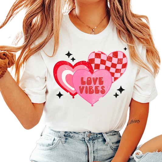 Love Vibes Collage (Distressed) Valentines Day DTF TRANSFER