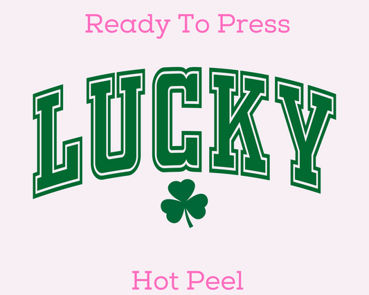 Varsity Lucky (Green) St. Patrick's Day DTF TRANSFER or UV DTF STICKER