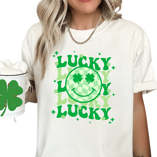 Lucky Happy Clover St. Patrick's Day DTF TRANSFER or UV DTF STICKER DECAL