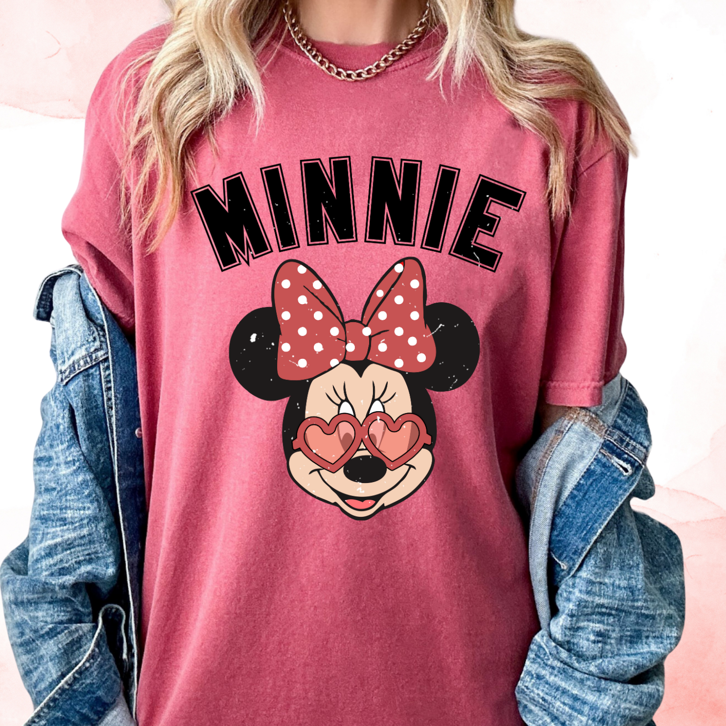 Minnie Disney Valentine Sunglasses (Distressed) Valentine's Day DTF TRANSFER