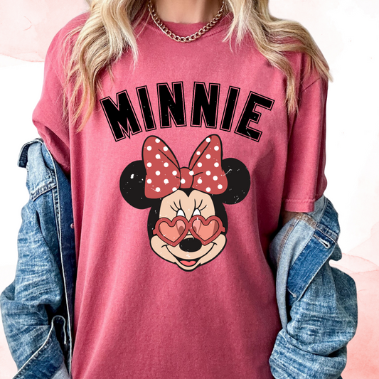 Minnie Disney Valentine Sunglasses (Distressed) Valentines Day DTF TRANSFER