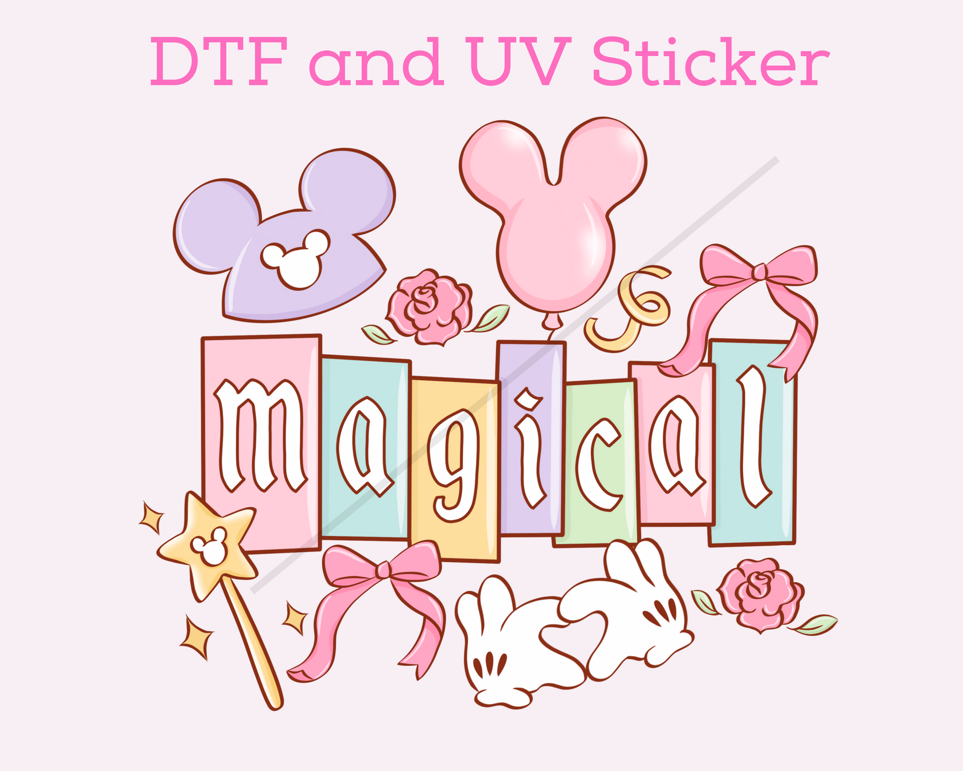 Magical Disney Bow Coquette DTF TRANSFER or UV DTF STICKER DECAL