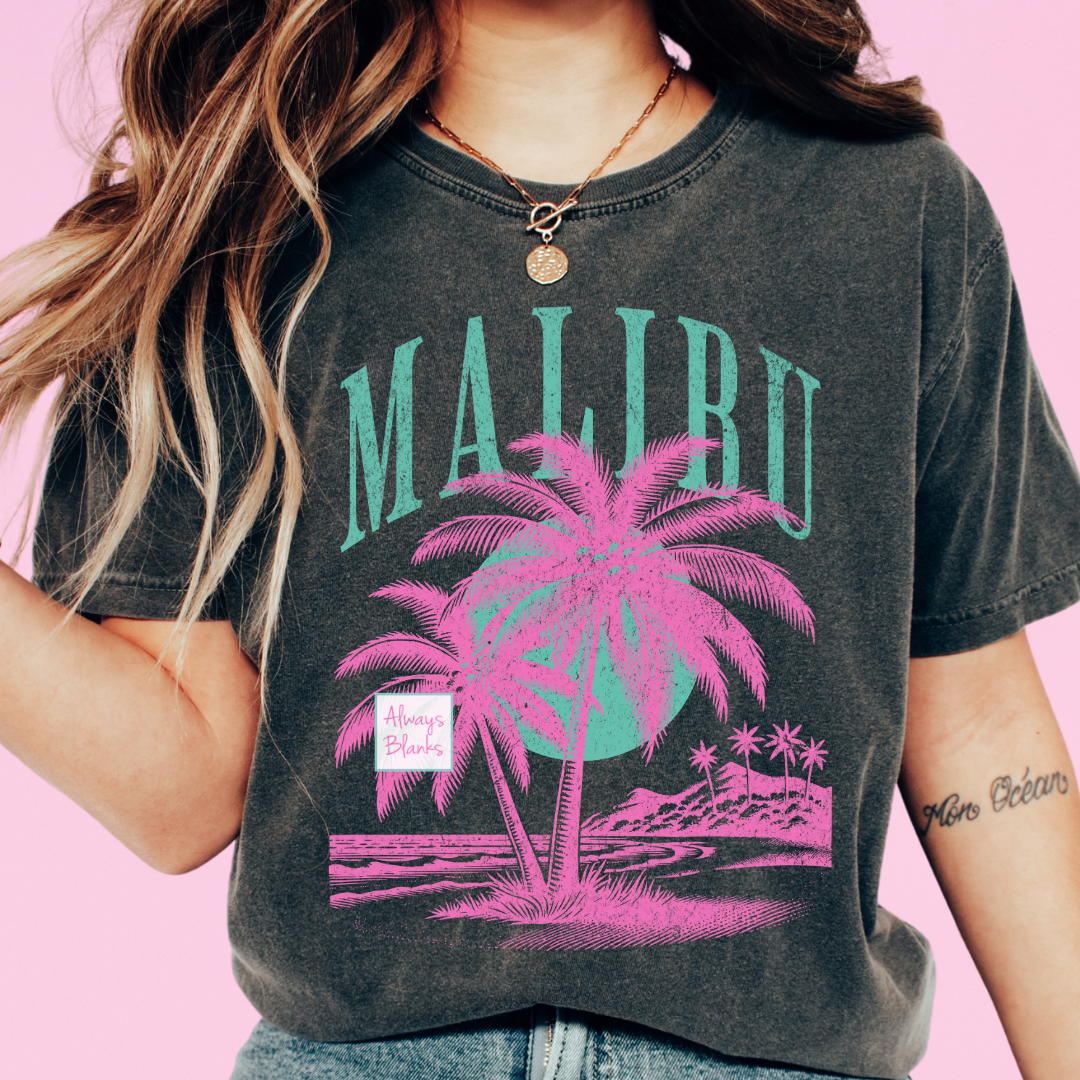 Malibu Sunset (Distressed) Trendy Summer DTF TRANSFER