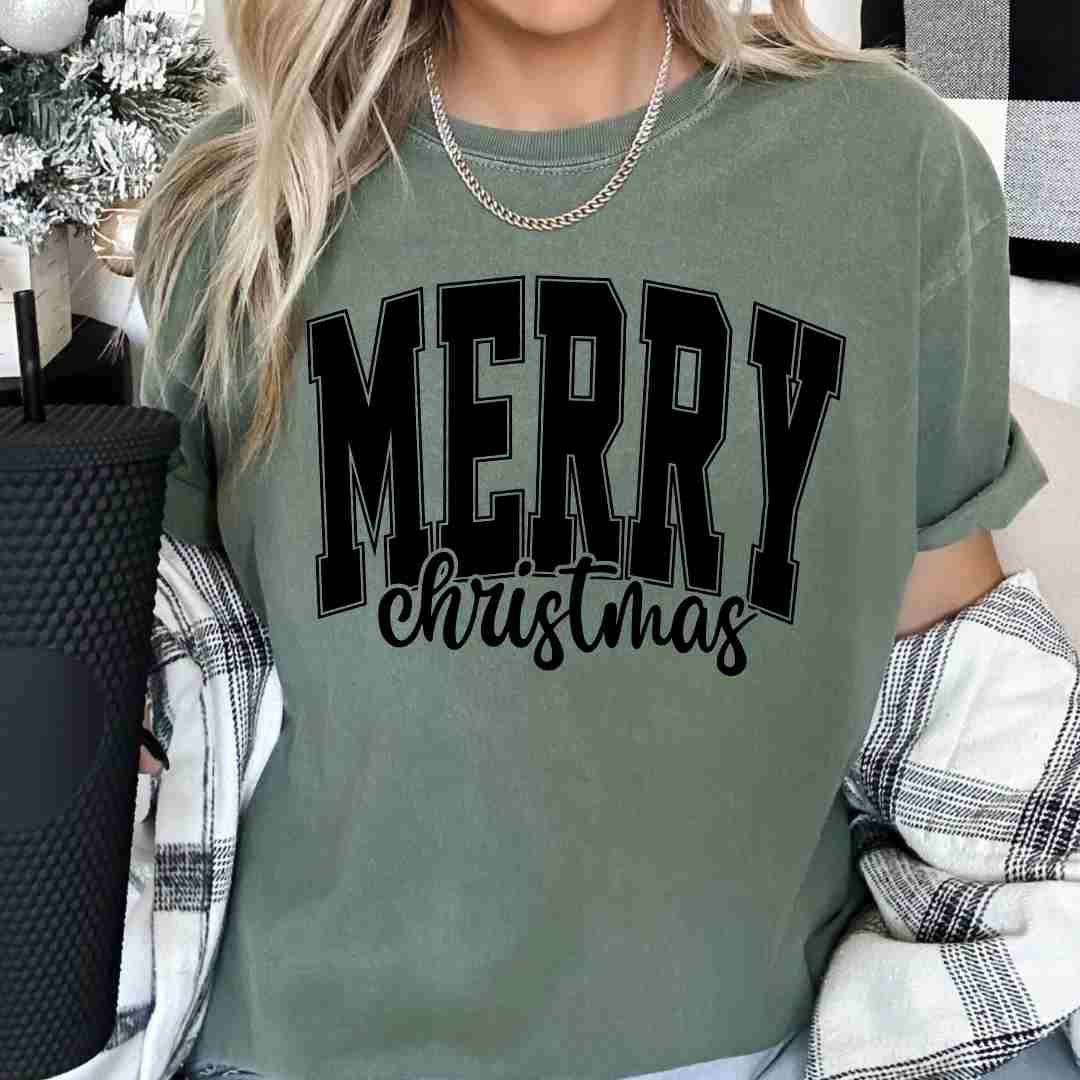 Merry Christmas (Black) DTF TRANSFER