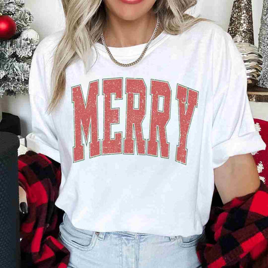 Merry (Red) DTF TRANSFER or UV DTF STICKER