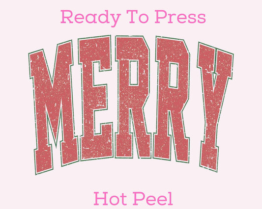 Merry (Red) DTF TRANSFER or UV DTF STICKER