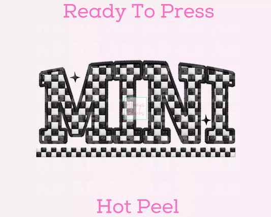Checkered Faux Embroidery Mini DTF TRANSFER or UV DTF STICKER DECAL