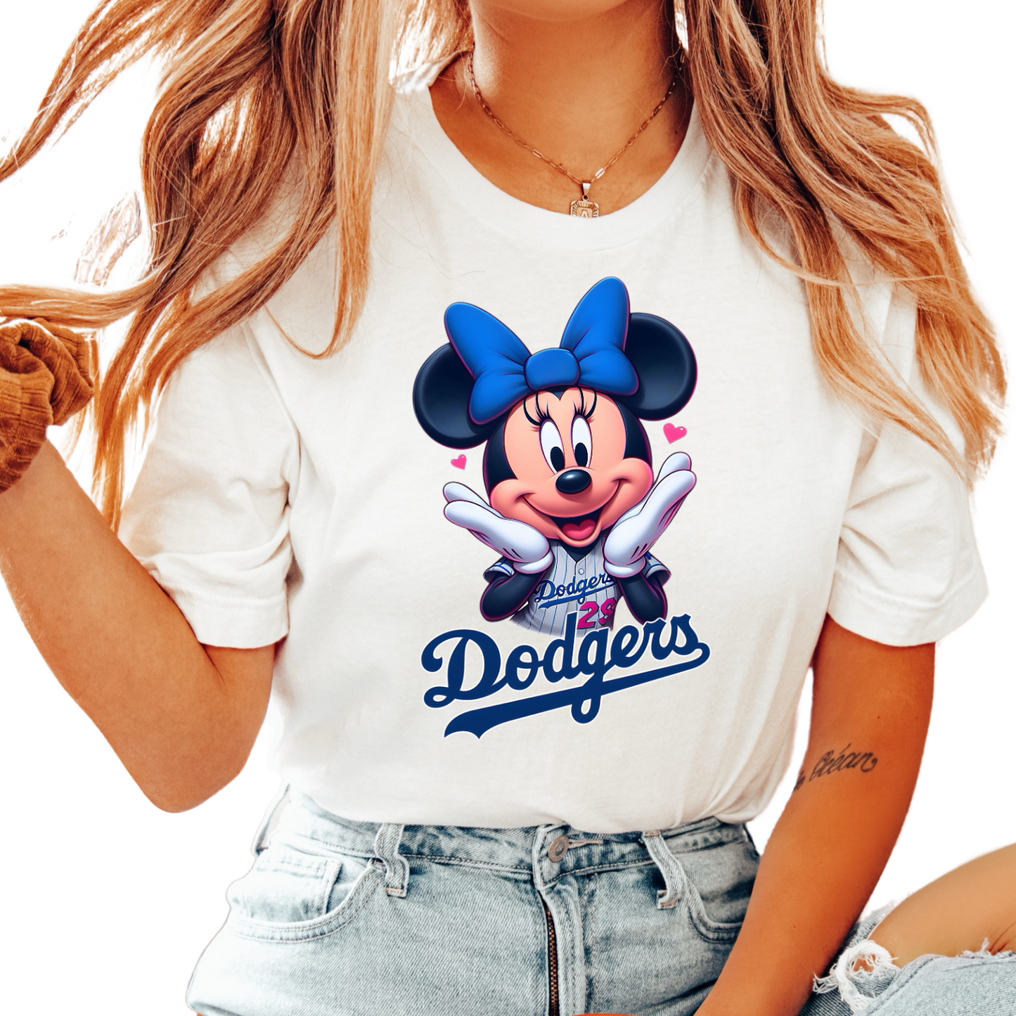 Minnie LA Dodgers Baseball DTF TRANSFER