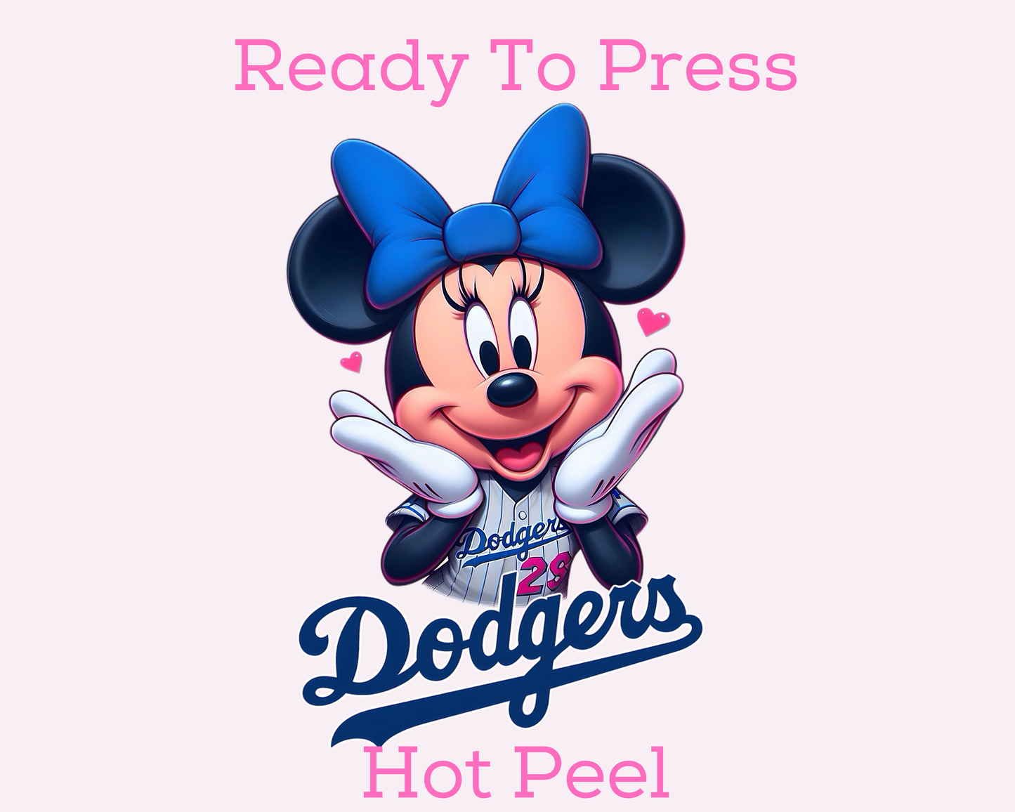 Minnie LA Dodgers Baseball DTF TRANSFER