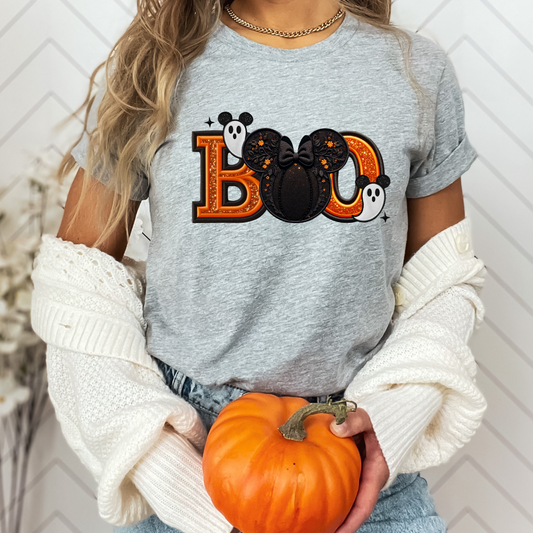 Minnie Boo (Faux Embroidery) Disney Halloween DTF TRANSFER