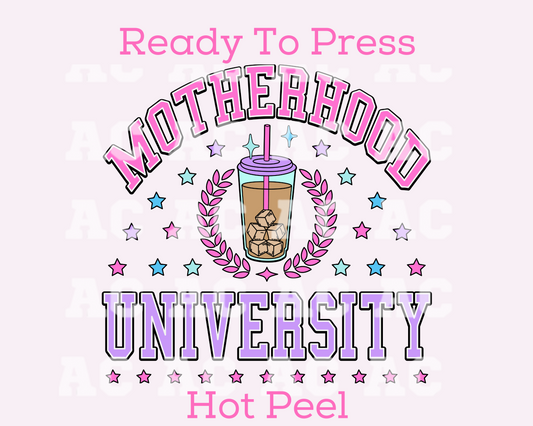 Motherhood University DTF TRANSFER or UV DTF STICKER DECAL