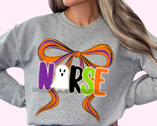 Halloween Bow Nurse DTF TRANSFER or UV DTF STICKER DECAL