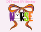 Halloween Bow Nurse DTF TRANSFER or UV DTF STICKER DECAL