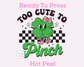 Too Cute To Pinch Coquette Bow Girl Clover (Checkered) St. Patrick's Day DTF TRANSFER