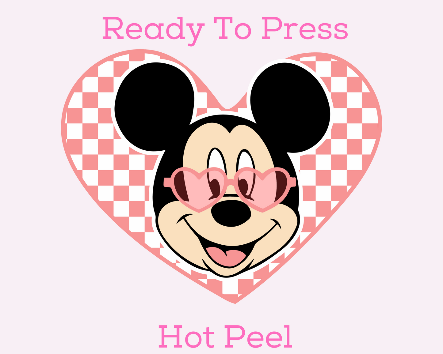 Mickey Checkered Heart (Boy) Valentine's Day Disney DTF TRANSFER or UV DTF STICKER