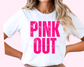 Pink Out Distressed Breast Cancer Awareness Bow DTF TRANSFER