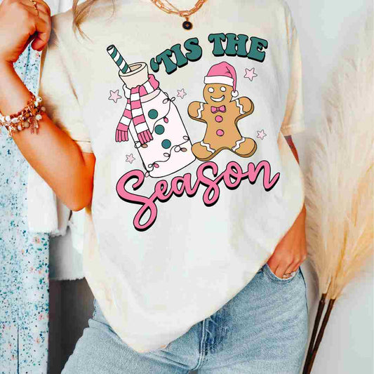 Pink Tis' The Season DTF TRANSFER or UV DTF STICKER