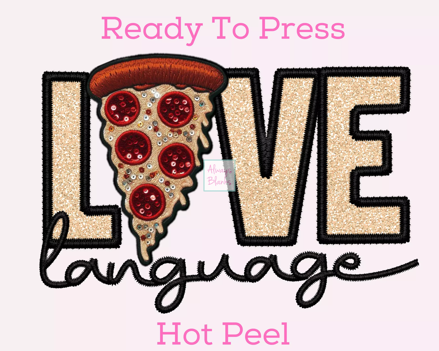 Love Pizza DTF TRANSFER or UV DTF STICKER DECAL