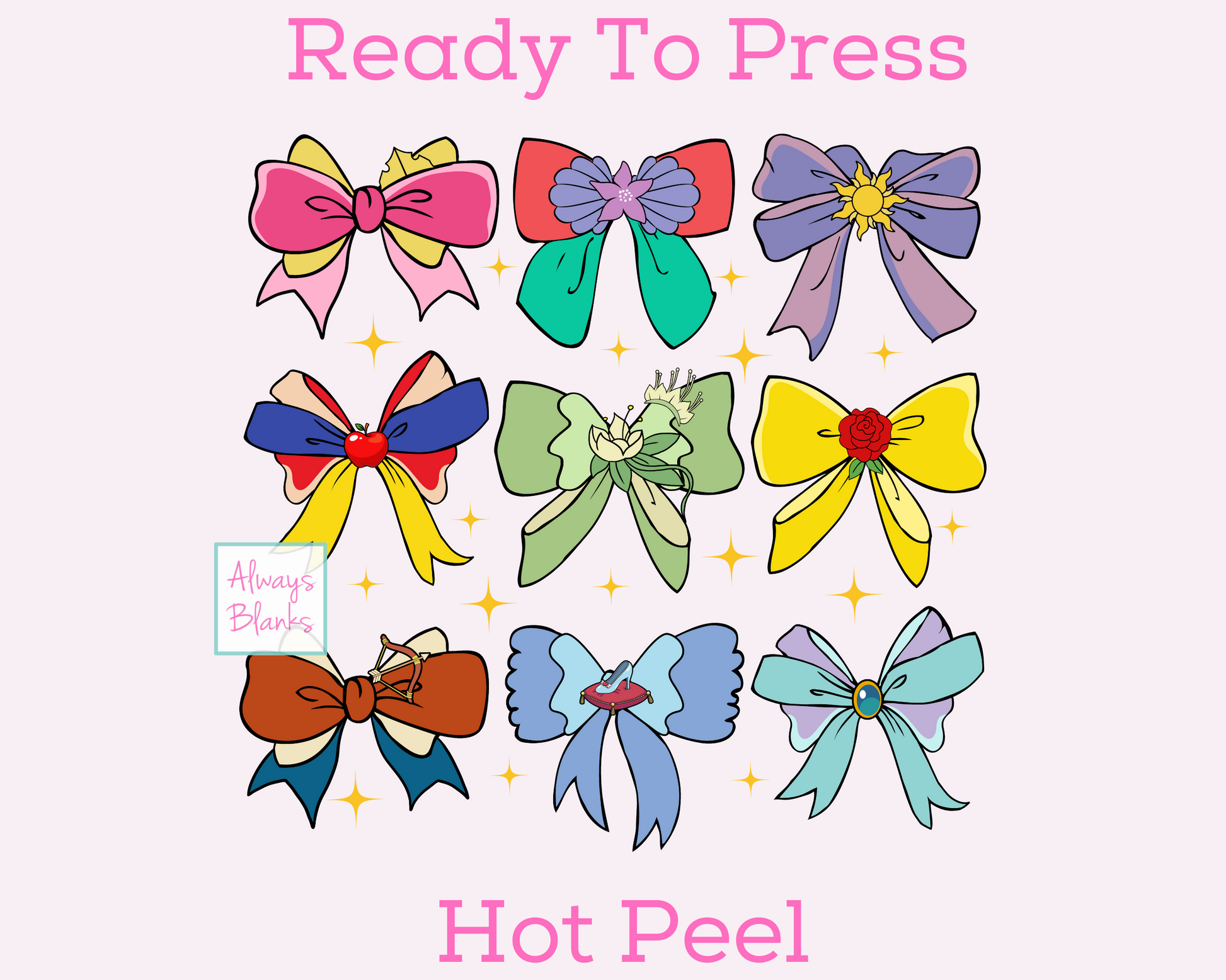 Disney Princess Coquette Bow Collage Trendy Disney Princess DTF TRANSFER