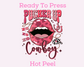 Pucker Up Cowboy XOXO Valentines Day DTF TRANSFER