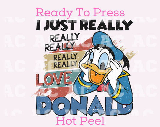 Really Love Donald Disney DTF TRANSFER