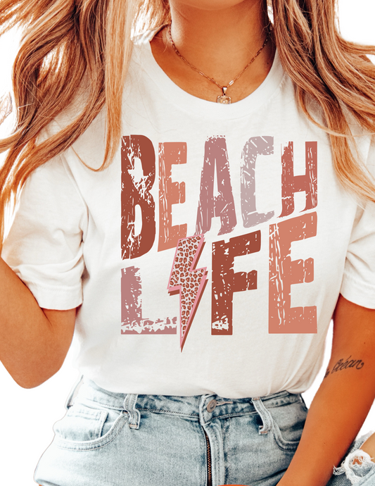 Beach Life (Mauve) Summer DTF TRANSFER or UV DTF STICKER