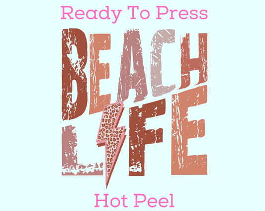 Beach Life (Mauve) Summer DTF TRANSFER or UV DTF STICKER