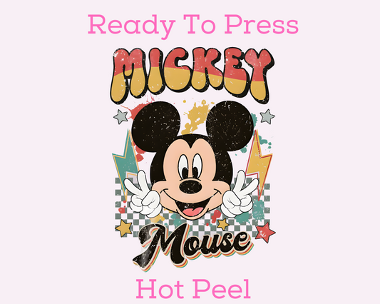 Retro Checkered Mickey Mouse Disney DTF TRANSFER