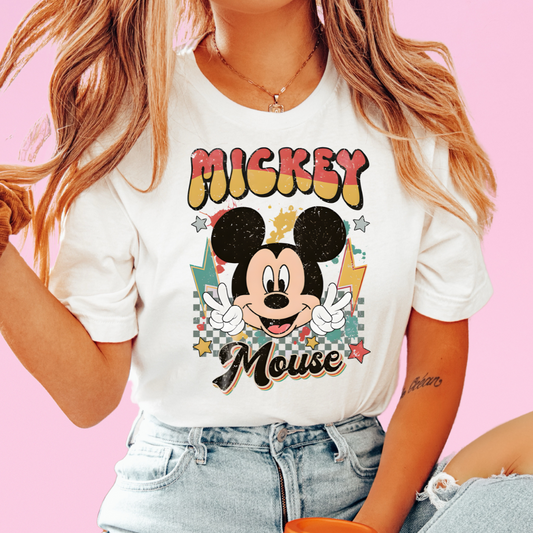 Retro Checkered Mickey Mouse Disney DTF TRANSFER