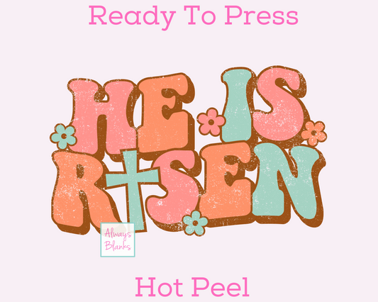 He Is Risen (Distressed) Religious Easter DTF TRANSFER