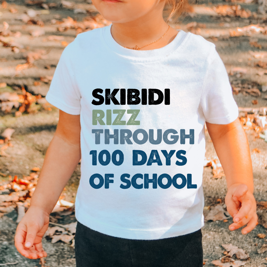 Retro Skibidi Rizz Through 100 Days Of School DTF TRANSFER