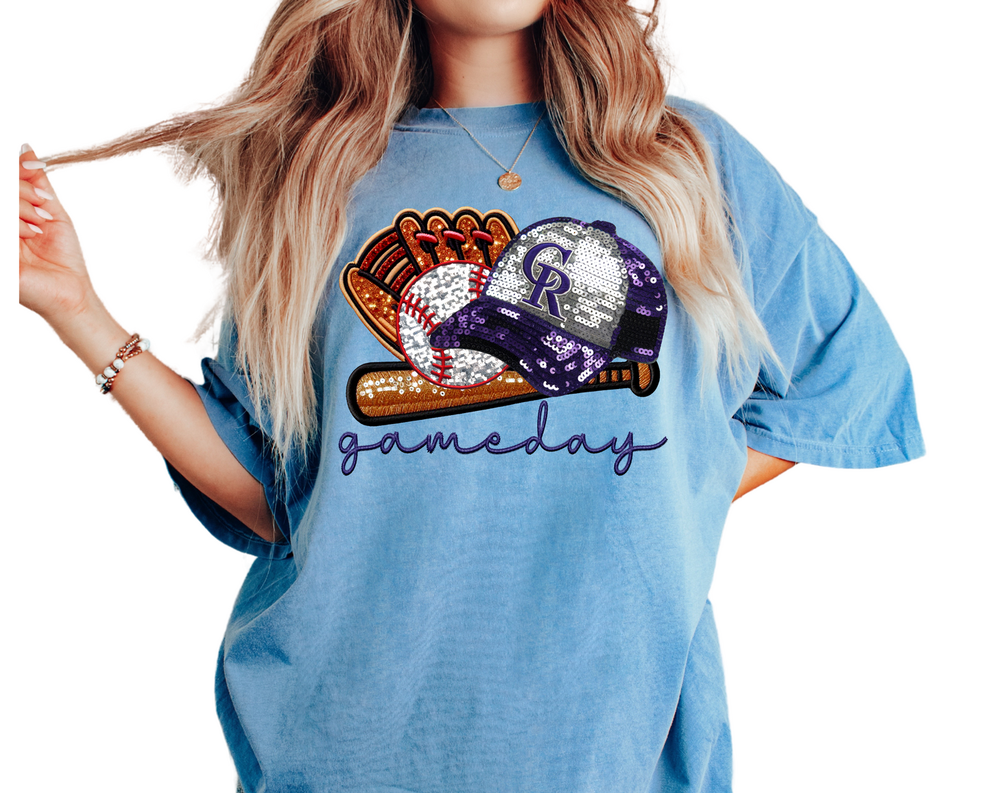Rockies Baseball Faux Sequins DTF TRANSFER or UV DTF STICKER