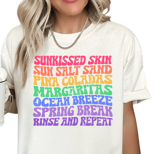 Neon Spring Break DTF TRANSFER or UV DTF STICKER DECAL