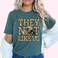 Saints They Not Like Us (Faux Embroidery) (Faux Sequins) Football DTF TRANSFER