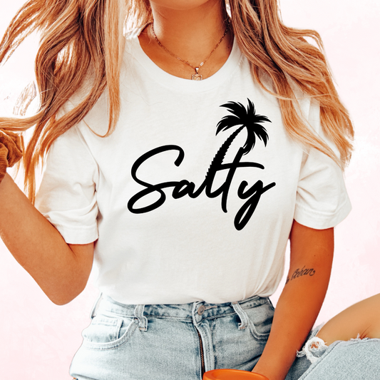 Salty (Black) Summer DTF TRANSFER or UV DTF STICKER