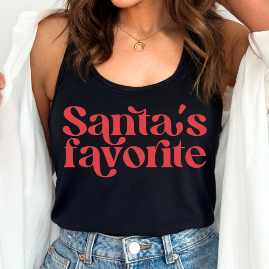 Santa's Favorite (Red) Christmas DTF TRANSFER or UV DTF STICKER