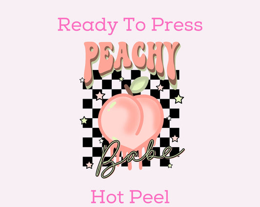 Peachy Babe DTF TRANSFER or UV DTF STICKER