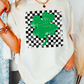 Distressed Checkered St. Patrick's Day Clover DTF TRANSFER