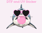 Sharks Blowing Bubble Sports Mascot DTF TRANSFER or UV DTF STICKER