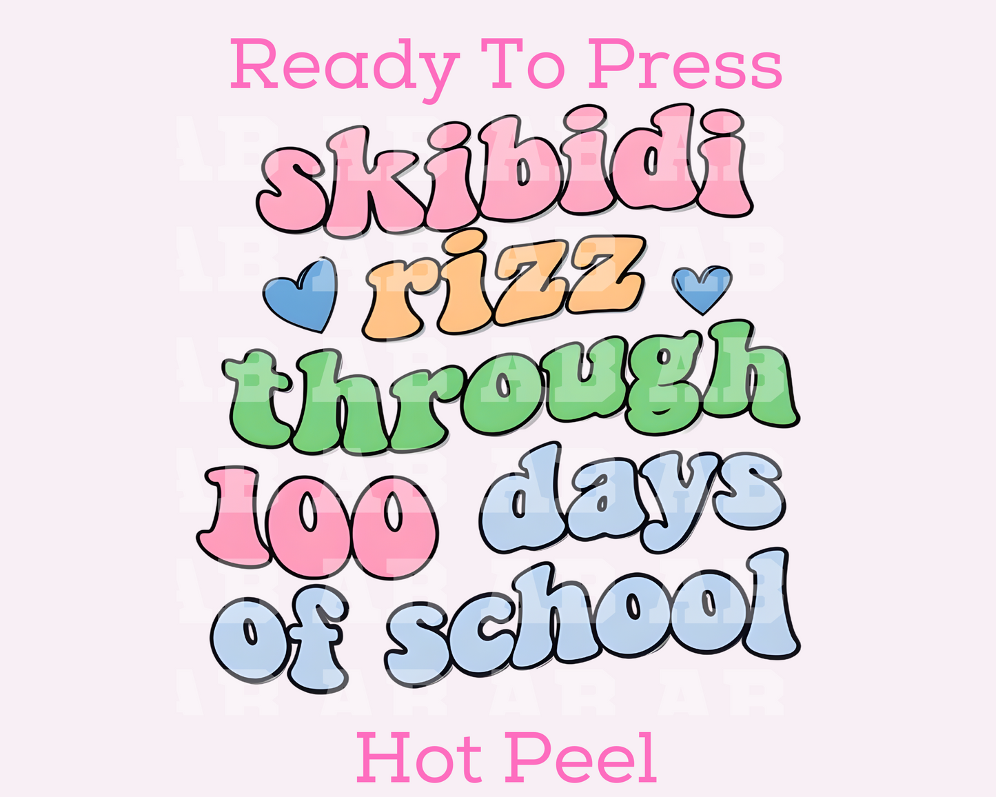 Retro Skibidi Rizz Through 100 Days Of School DTF TRANSFER