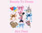 Minnie Disney Coquette Bow Castle Collage Disney Travel DTF TRANSFER or UV DTF STICKER DECAL