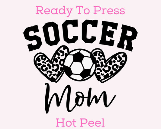 Soccer Mom Leopard Hearts (Black) DTF TRANSFER