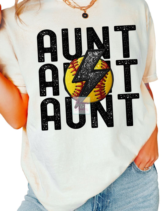 Softball Aunt DTF TRANSFER or UV DTF STICKER DECAL